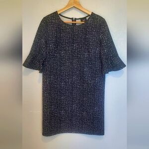 💚5/$25 Mossimo Black & White Sheath Mini Dress Flared Flute Sleeves Size Small